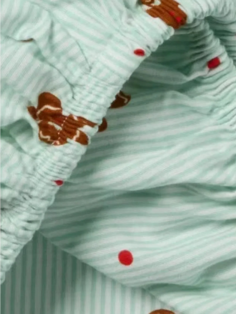 Super Cute FULL Gingerbread Dreams Striped Sheet Set 100% Cotton 220TC
